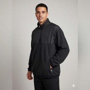 Vintage Nike 1/4 Zip Fleece Pullover Black Mixed Media XXL